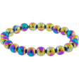 8 mm Elastic Bracelet Round Beads - Rainbow Hematite - Magick Magick.com
