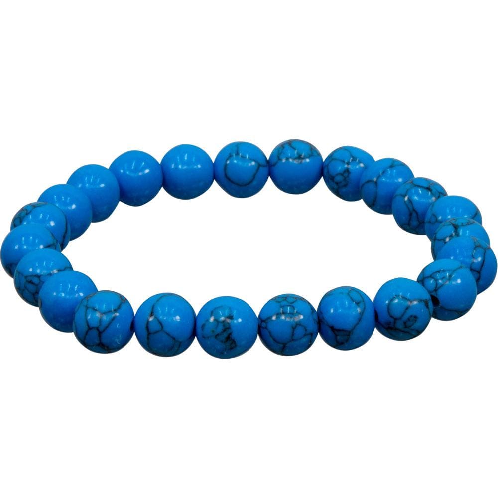 8 mm Elastic Bracelet Round Beads - Reconstructed Turquoise - Magick Magick.com