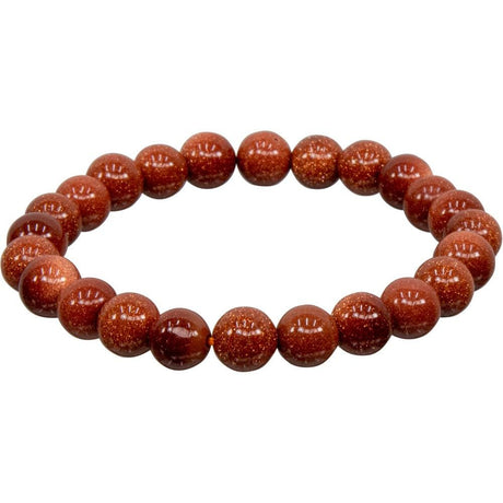 8 mm Elastic Bracelet Round Beads - Red Goldstone - Magick Magick.com