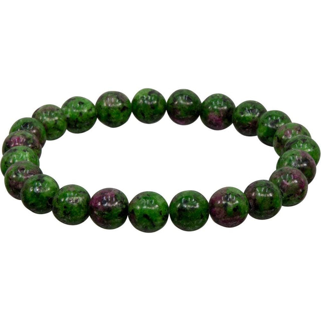 8 mm Elastic Bracelet Round Beads - Ruby Zoisite - Magick Magick.com