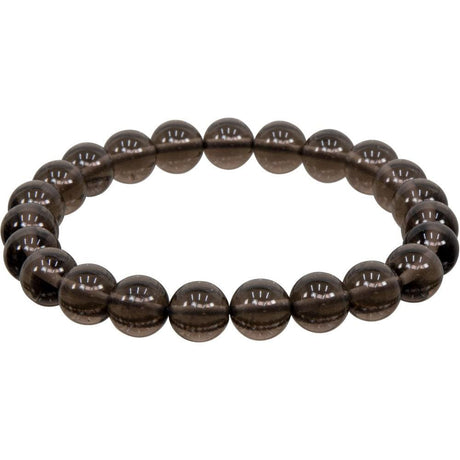 8 mm Elastic Bracelet Round Beads - Smoky Quartz - Magick Magick.com