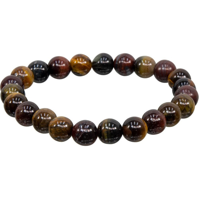 8 mm Elastic Bracelet Round Beads - Tri Color Tiger Eye - Magick Magick.com