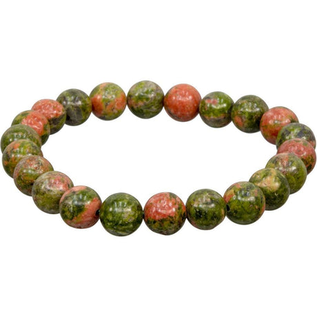 8 mm Elastic Bracelet Round Beads - Unakite - Magick Magick.com