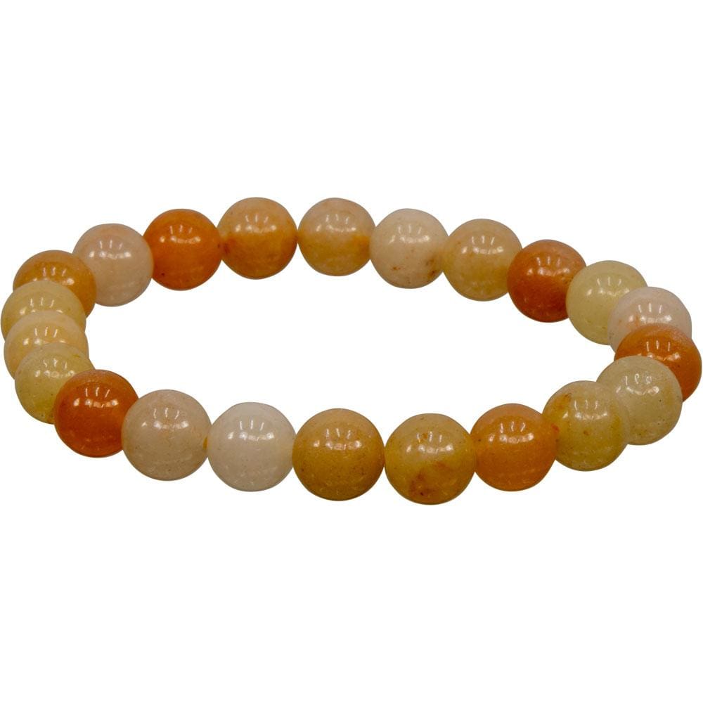 8 mm Elastic Bracelet Round Beads - Yellow Jade - Magick Magick.com