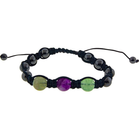 8 mm Magnetic Hematite Bracelet - Rainbow Fluorite - Magick Magick.com