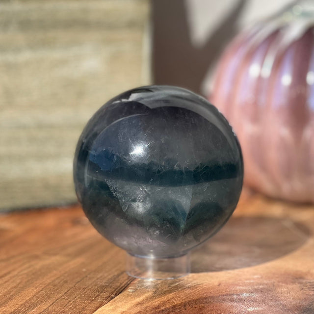 80 mm Rainbow Fluorite Sphere (2.18 lbs) - Magick Magick.com