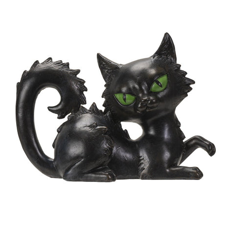 8.2" Black Cat Laying Down Statue - Magick Magick.com