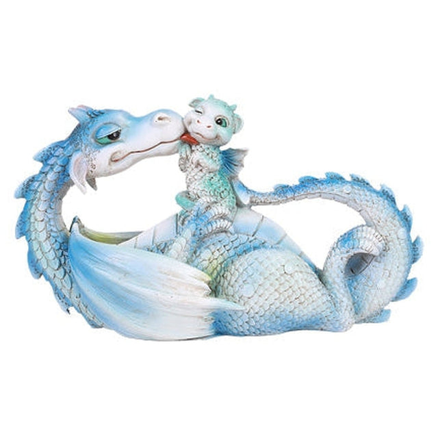 8.25" Dragon Licking Baby Dragon Statue - Magick Magick.com