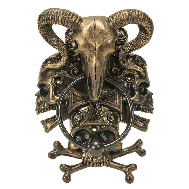 8.25" Ram & Skull Door Knocker - Magick Magick.com