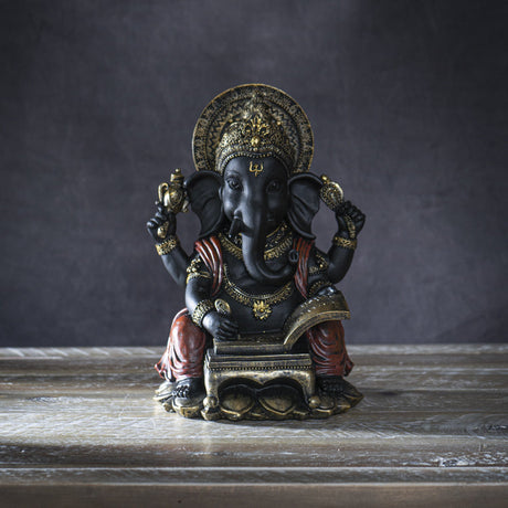 8.4" Hindu Statue - Ganesha with Scroll - Magick Magick.com