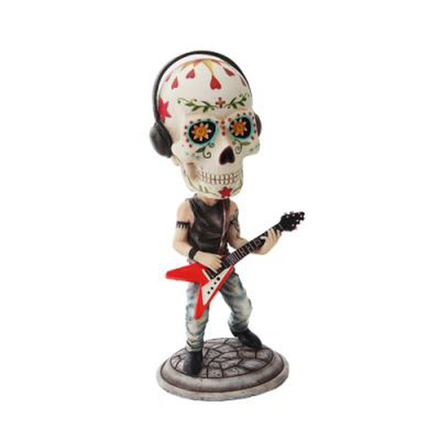 8.5" Day of the Dead Bobblehead - Guitarist - Magick Magick.com