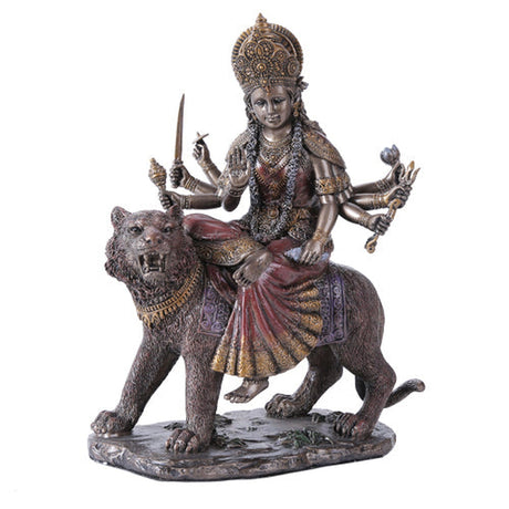 8.5" Hindu Statue - Durga on Tiger - Magick Magick.com