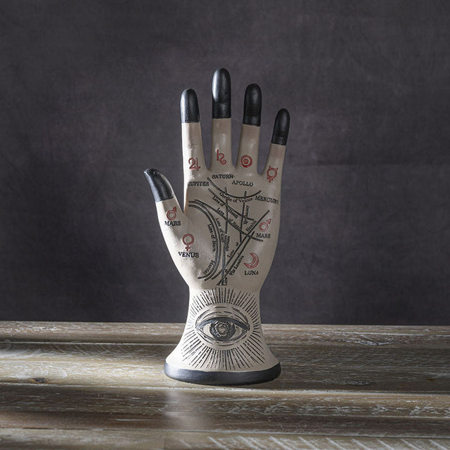 8.8" Palmistry Hand Statue - Colorized - Magick Magick.com