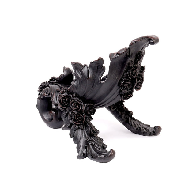 9" Antique Black Rose Wine Holder - Magick Magick.com