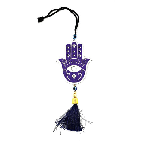 9" Hanging Wooden Hamsa Hand Evil Eye - Magick Magick.com