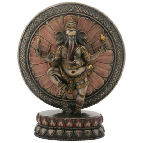 9" Hindu Statue - Ganesha with Lotus - Magick Magick.com