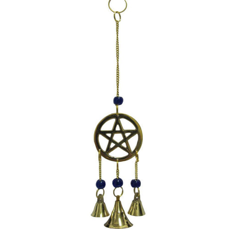 9" Pentagram Brass Wind Chime - Magick Magick.com