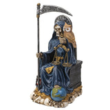 9" Santa Muerte Sitting Blue Statue - Magick Magick.com