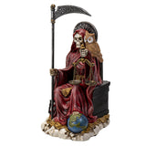 9" Santa Muerte Sitting Red Statue - Magick Magick.com