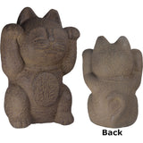 9" Volcanic Stone Statue - Maneki Neko - Magick Magick.com