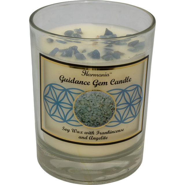 9 oz Harmonia Soy Gem Candle - Guidance - Angelite - Magick Magick.com