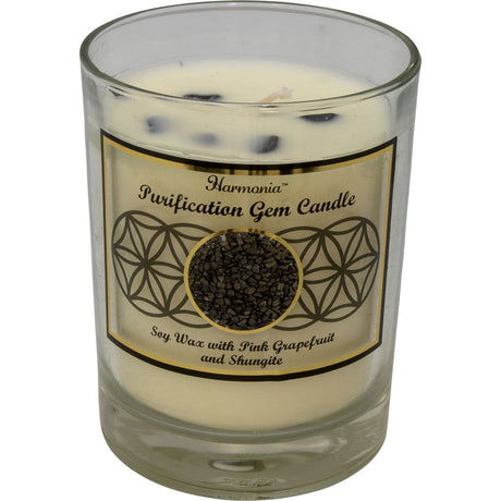 9 oz Harmonia Soy Gem Candle - Purification - Shungite - Magick Magick.com