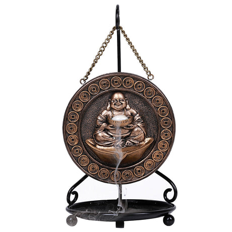 9.25" Buddha Backflow Incense Burner with Stand - Magick Magick.com
