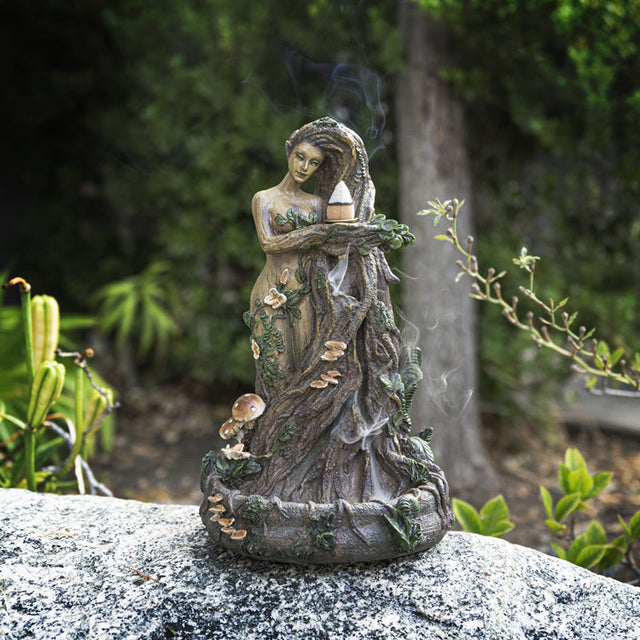 9.25" ENT Tree Lady Backflow Incense Burner - Magick Magick.com