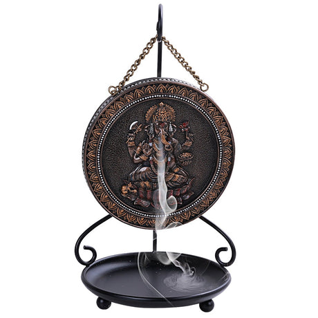 9.5" Hanging Ganesha Backflow Incense Burner - Magick Magick.com