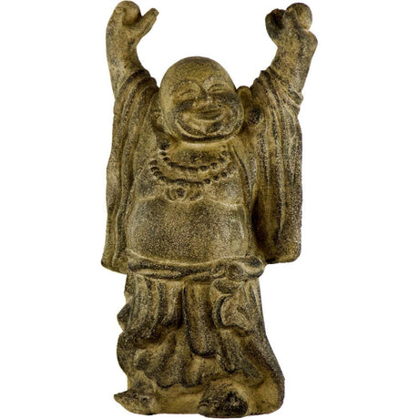 9.5" Volcanic Stone Statue - Standing Happy Buddha - Magick Magick.com