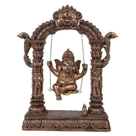 9.75" Hindu Statue - Ganesha on Swing - Magick Magick.com