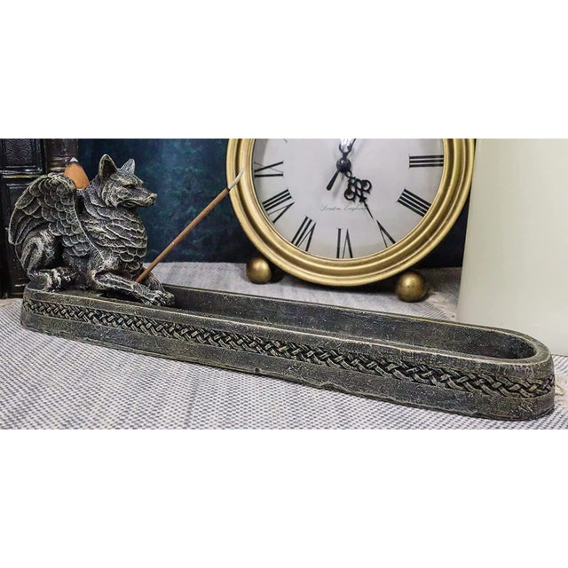 9.75" Winged Wolf Incense Burner - Magick Magick.com