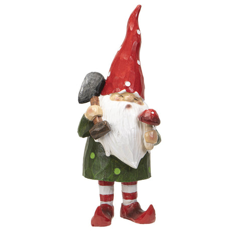9.8" Gnome Statue - Gnome with Mushrooms - Magick Magick.com