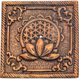 Aluminum Square Incense Holder Copper - Flower of Life - Magick Magick.com