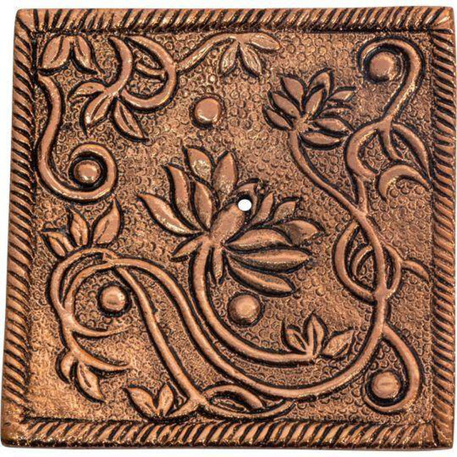 Aluminum Square Incense Holder Copper - Lotus - Magick Magick.com