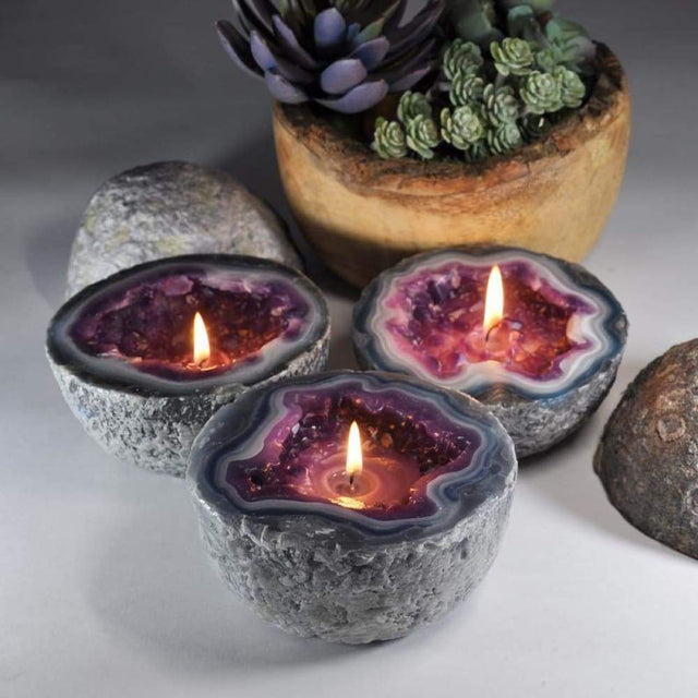 Amethyst Geode 2.25" Scented Bergamot & Violet Candle - Magick Magick.com