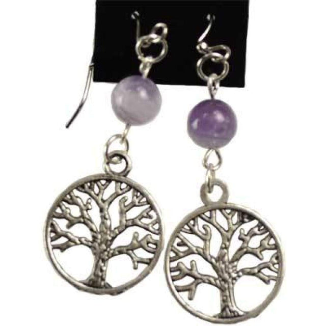 Amethyst Tree of Life Earrings - Magick Magick.com