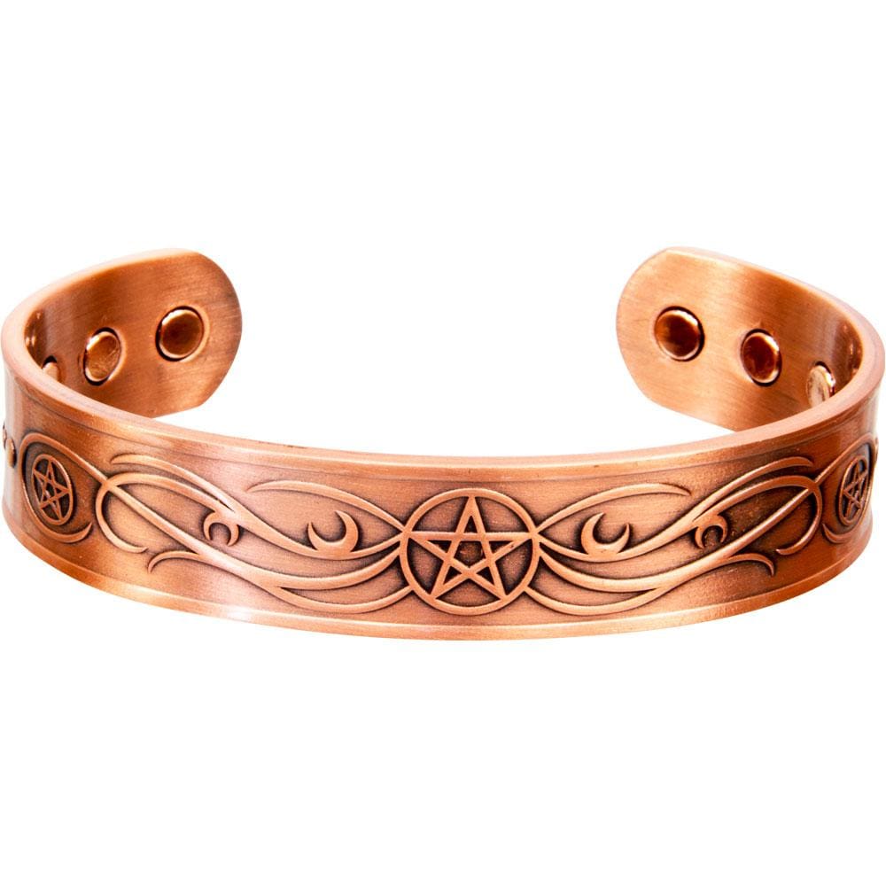 Antique Copper Magnetic Bracelet - Pentacle - Magick Magick.com
