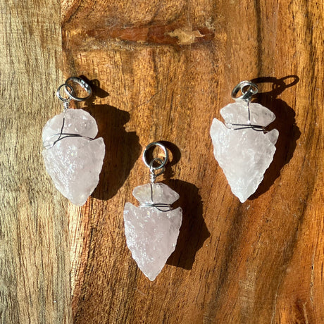 Arrowhead Pendant - Rose Quartz - Magick Magick.com