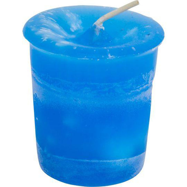 Ascended Masters & Guides Herbal Reiki Charged Votive Candle - Light Blue - Magick Magick.com