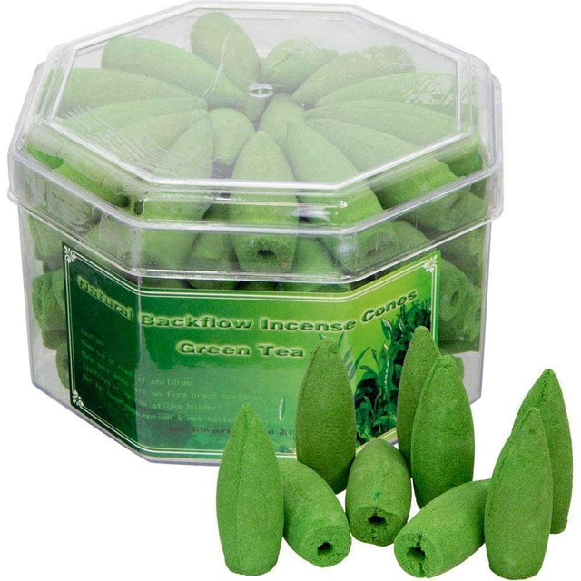 Backflow Incense Cones - Green Tea Fragrance (Pack of 70) - Magick Magick.com