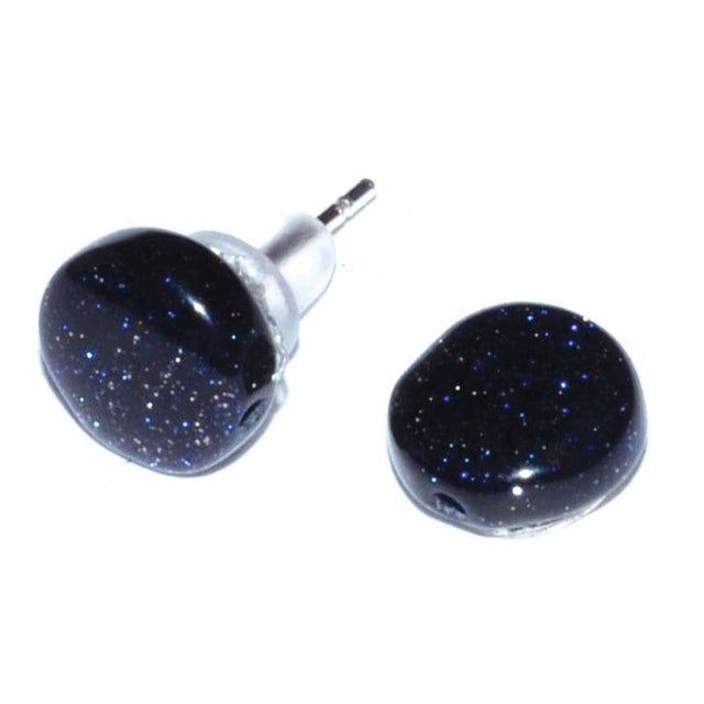 Blue Goldstone Stud Earrings - Magick Magick.com