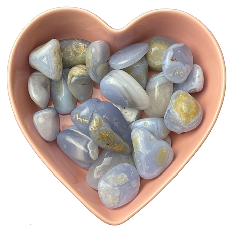 Blue Lace Agate Tumbled Stone Natural Gemstone - One Stone - Magick Magick.com