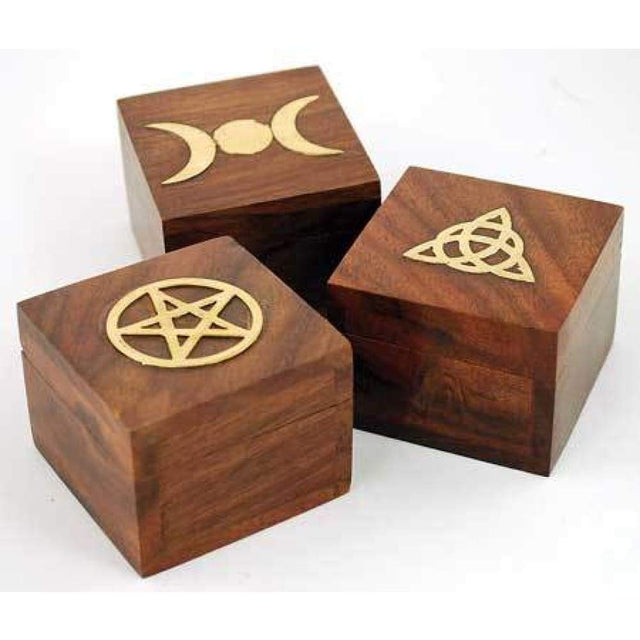 Brass Inlaid Box (Various Designs) - Magick Magick.com