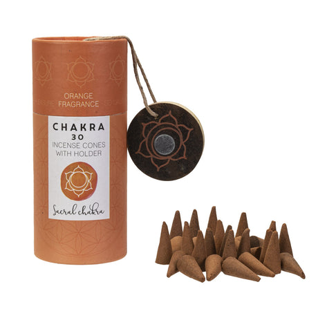 Chakra Incense Cones with Holder - Sacral (Pack of 30) - Magick Magick.com
