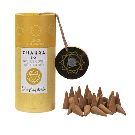 Chakra Incense Cones with Holder - Solar Plexus (Pack of 30) - Magick Magick.com