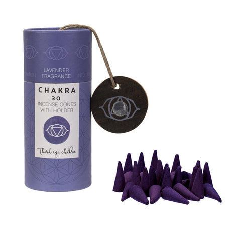 Chakra Incense Cones with Holder - Third Eye (Pack of 30) - Magick Magick.com