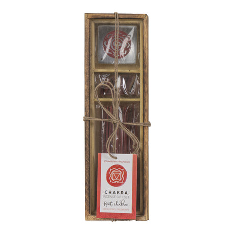 Chakra Incense Gift Set with Wood Box - Root (Strawberry) - Magick Magick.com