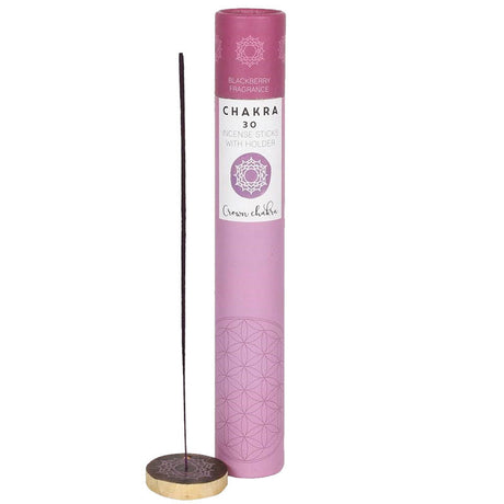 Chakra Incense Sticks with Holder - Crown - Blackberry (30 Sticks) - Magick Magick.com