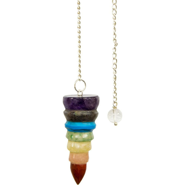 Chakras Carved Stone Pendulum - Magick Magick.com